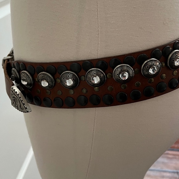 Vintage Norma Walters Studded Leather Belt Made in Italy main image 8